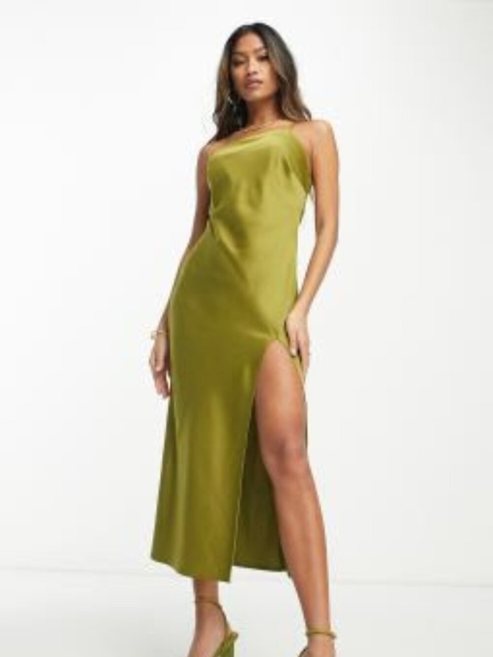 ASOS Satin One Shoulder Midi Dress